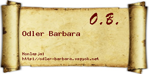 Odler Barbara névjegykártya